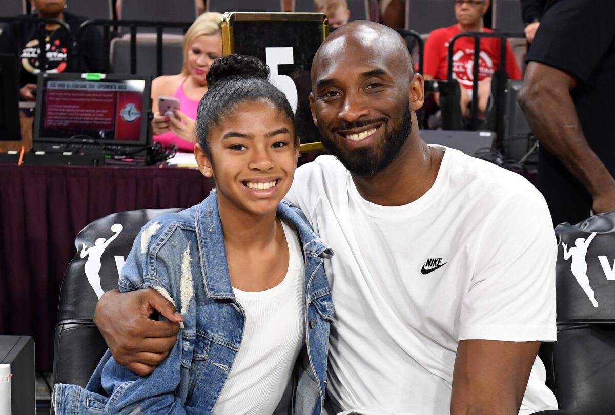 Kobe Bryant was proud of his daughter Gianna, a basketball star in making.  They died together in chopper - Los Angeles Times