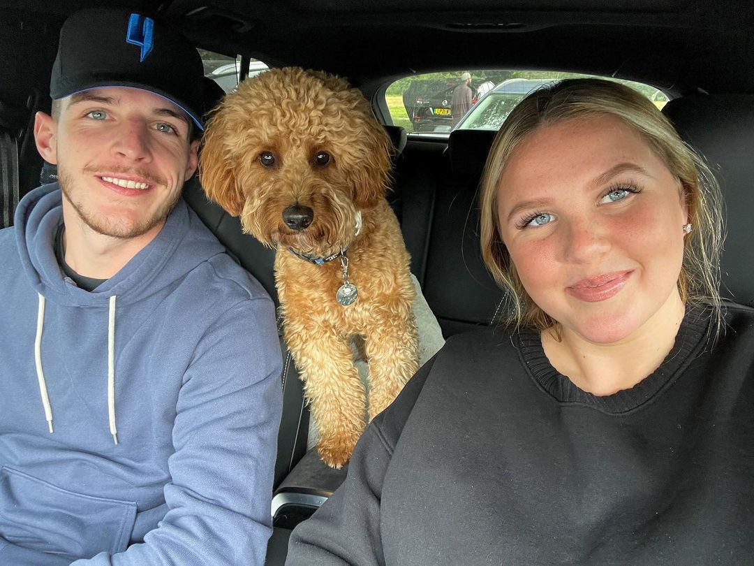 Declan Rice, Lauren Fryer and their dog