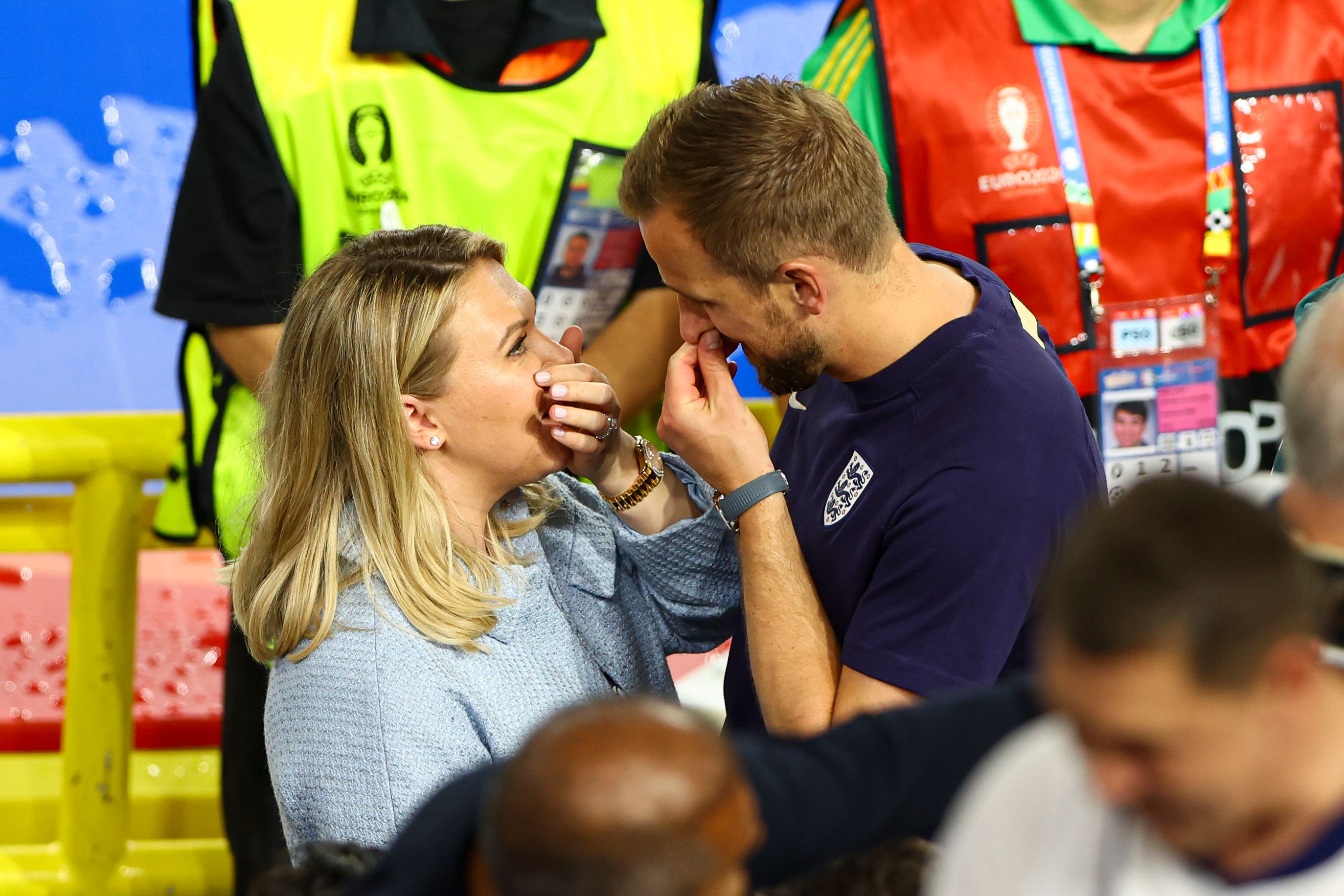 Harry Kane and wife Kate appeared over the moon with the win