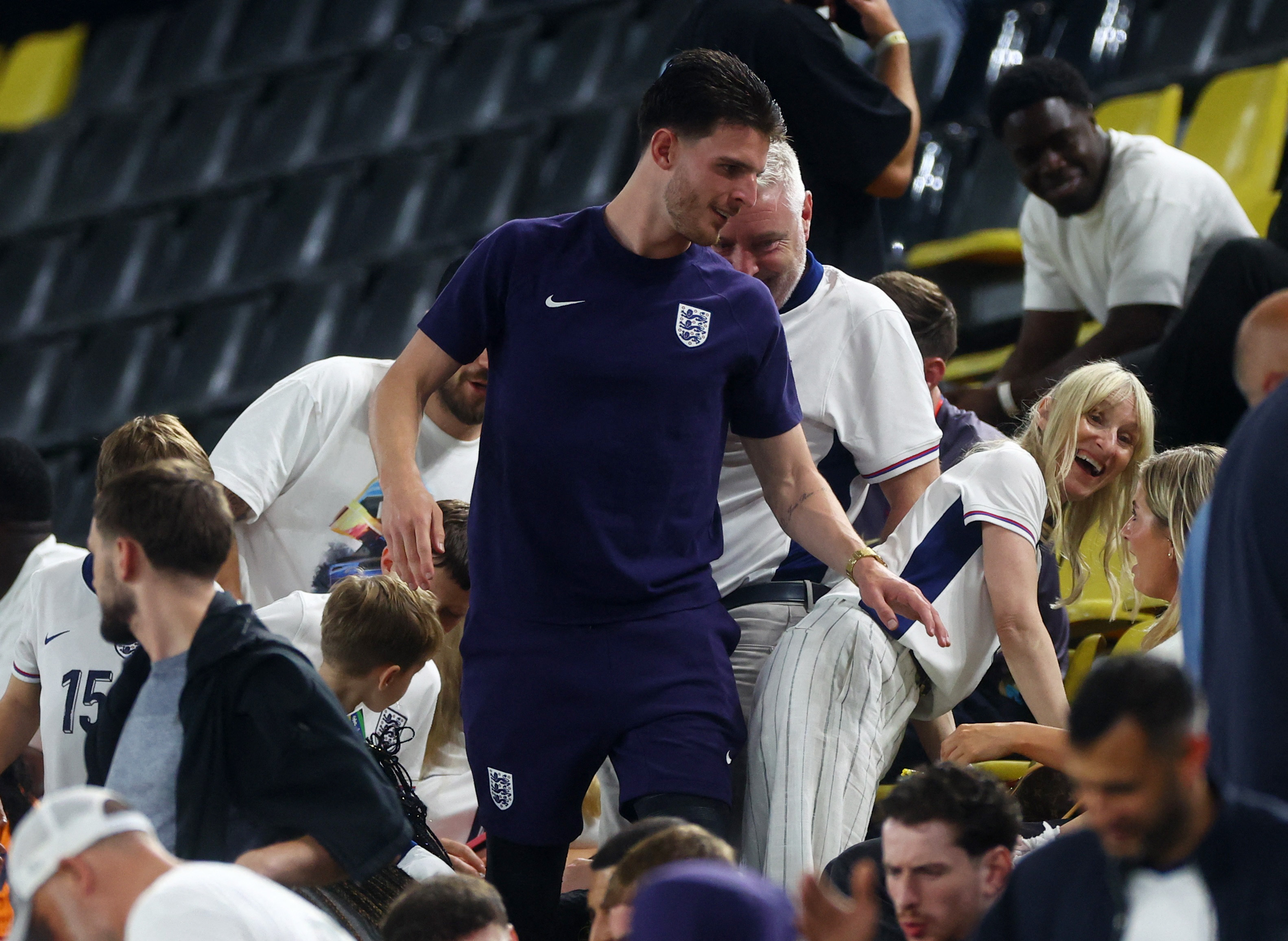 Declan Rice met up with Lauren Fryer after the match